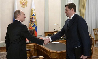 Президент Владимир Путин встретился с гендиректором «Северстали» Алексеем Мордашовым, фото 19 января 2015 г.