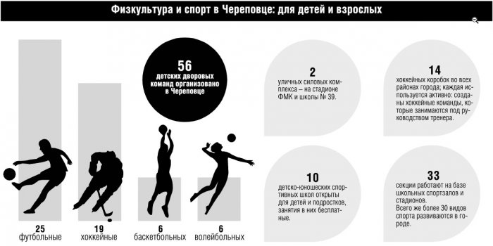 Доступная физкультура и спорт в Череповце
